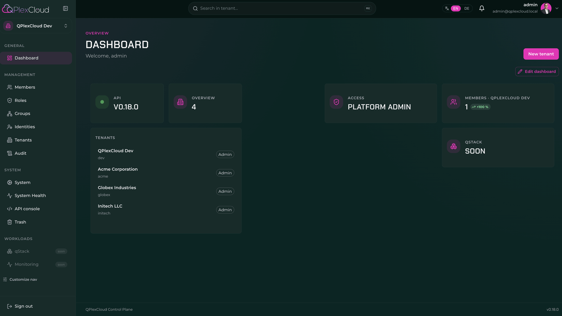 QPlexCloud unified dashboard